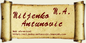 Miljenko Antunović vizit kartica